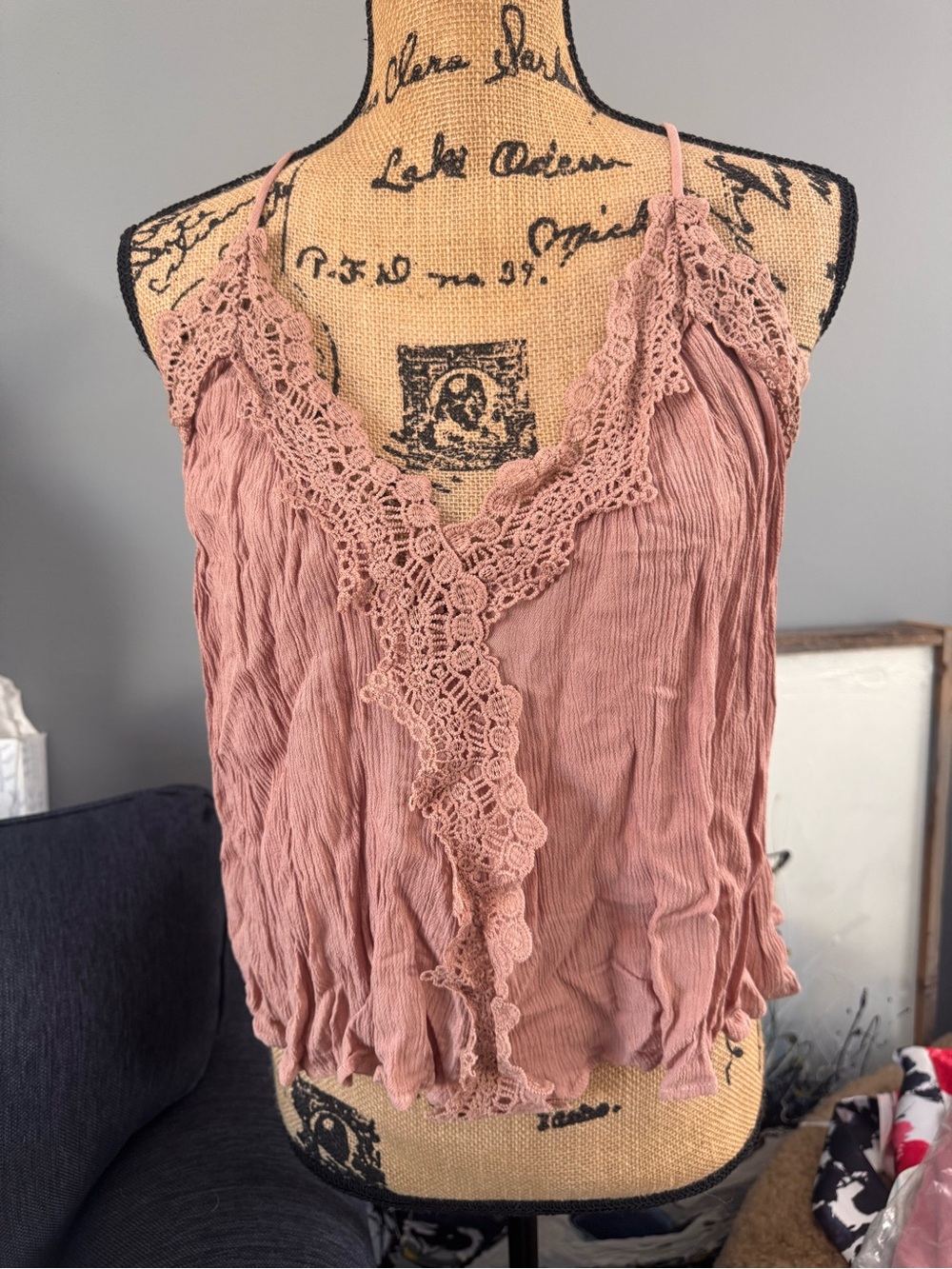 ILLA ILLA Dusty Rose Lace-Trim Camisole